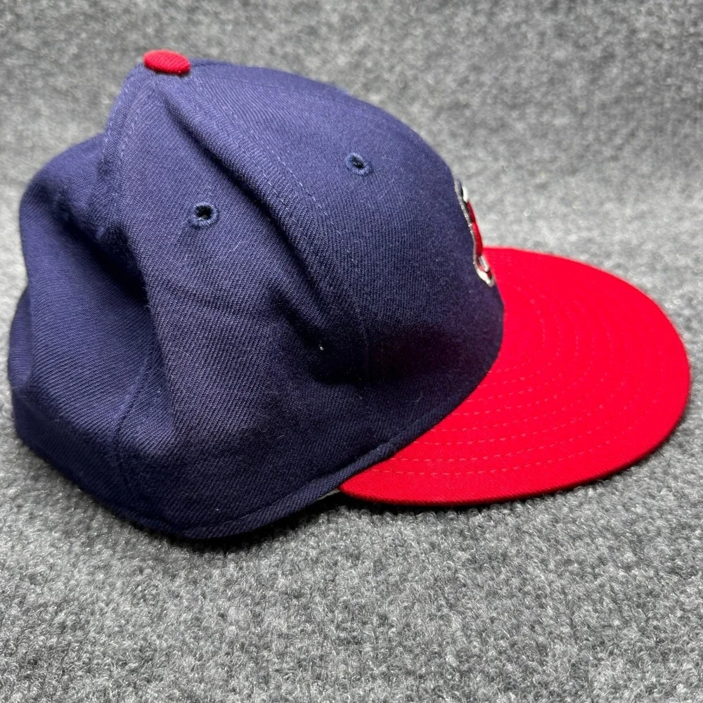 Cleveland Indians New Era 59FIFTY Fitted Hat Mens 7 3/8 Navy Red Chief Wahoo
